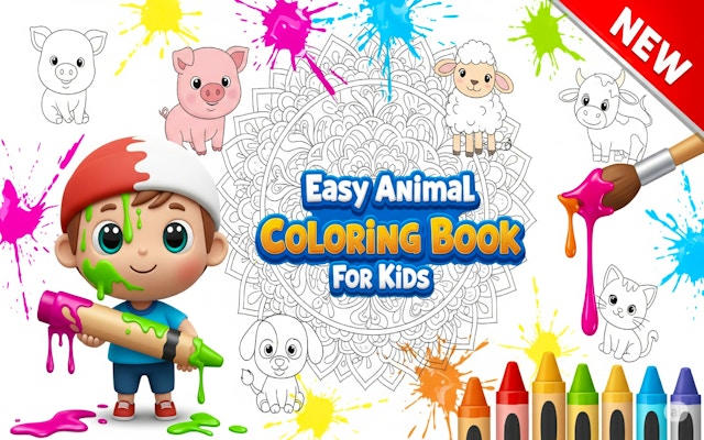 Easy Animal Coloring Book for Kids - Free Coloring Game