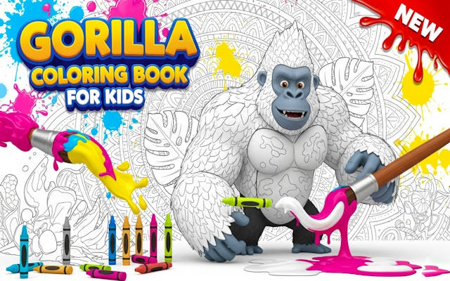 Gorilla Coloring Book: Free Kids Art Game