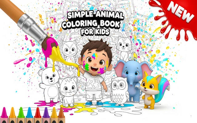 Simple Animal Coloring Book for Kids - Free Coloring Game