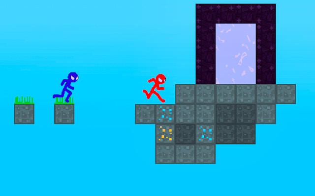 Stickman Blockworld Parkour 2 - Portal Escape Adventure